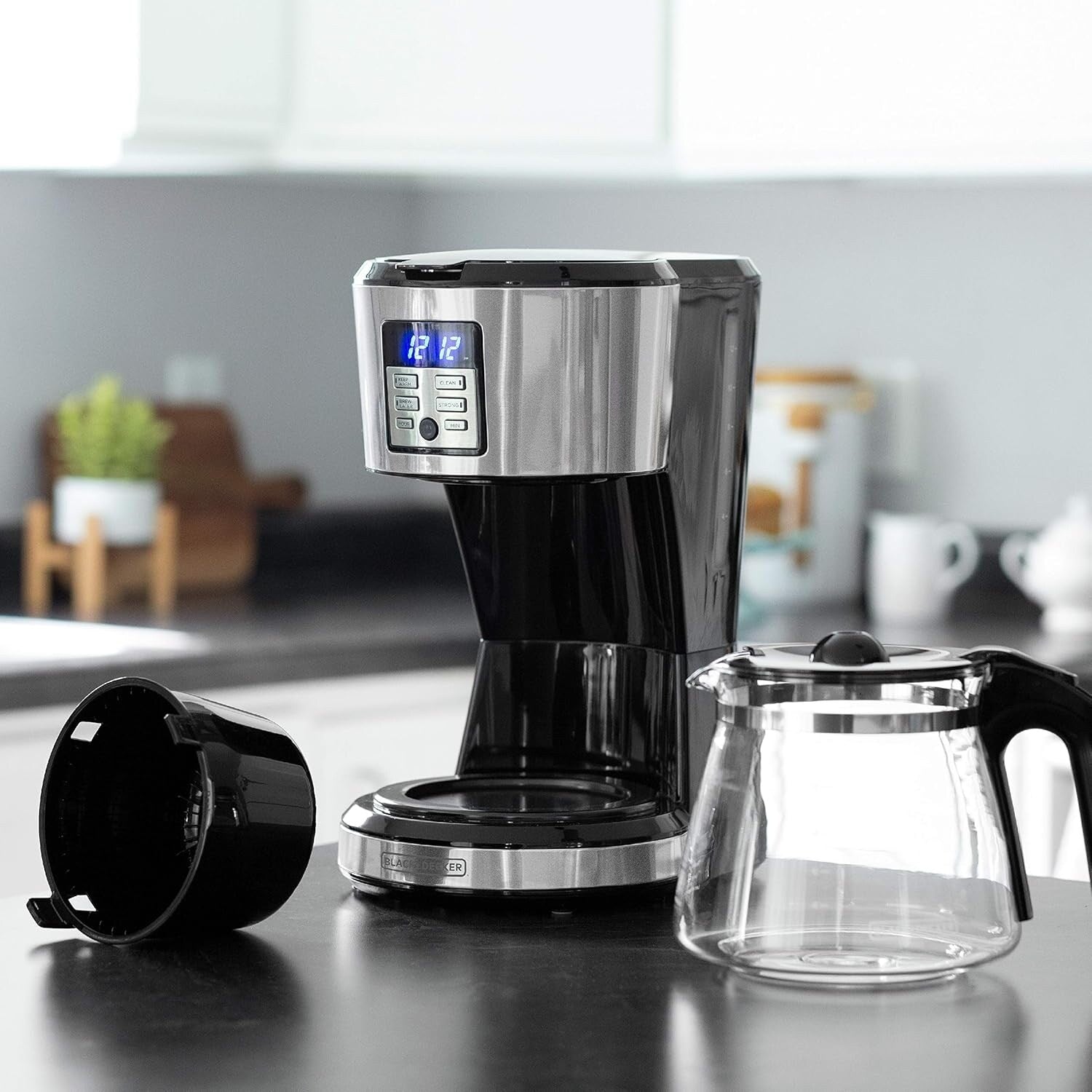 12-Cup Programmable Coffee Maker, Vortex Brew Technology, Black