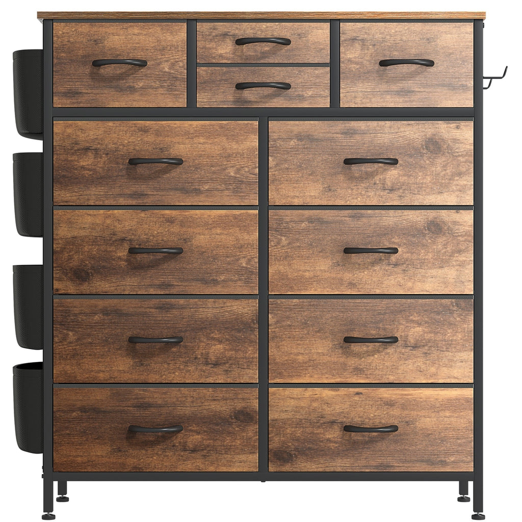 12 Drawer Dresser Fabric Tall Dressers for Bedroom Chest of Drawers