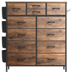12 Drawer Dresser Fabric Tall Dressers for Bedroom Chest of Drawers