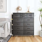12 Drawer Dresser Fabric Tall Dressers for Bedroom Chest of Drawers