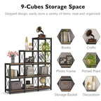 12 Shelves Ladder Bookshelf, Industrial Corner Bookshelf