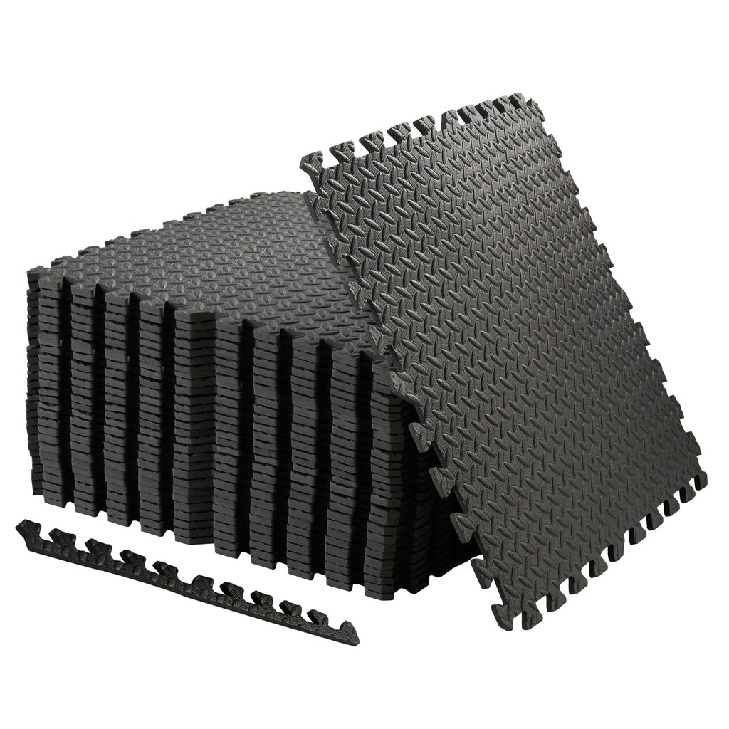 12 Tiles Gym Foam Puzzle Floor Tiles 24x24 Interlocking Floor Mats 48sq.ft