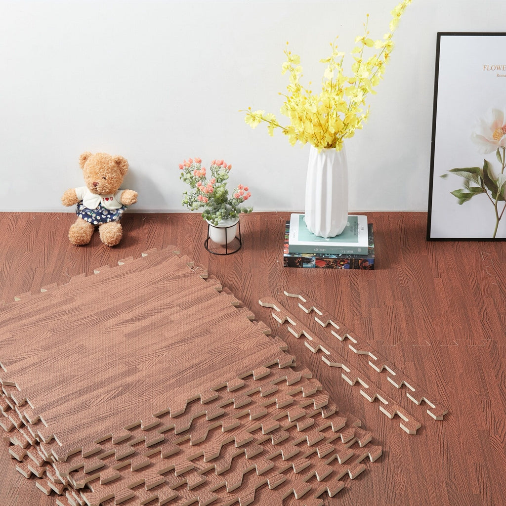 12 Tiles Gym Foam Puzzle Floor Tiles 24x24 Interlocking Floor Mats 48sq.ft