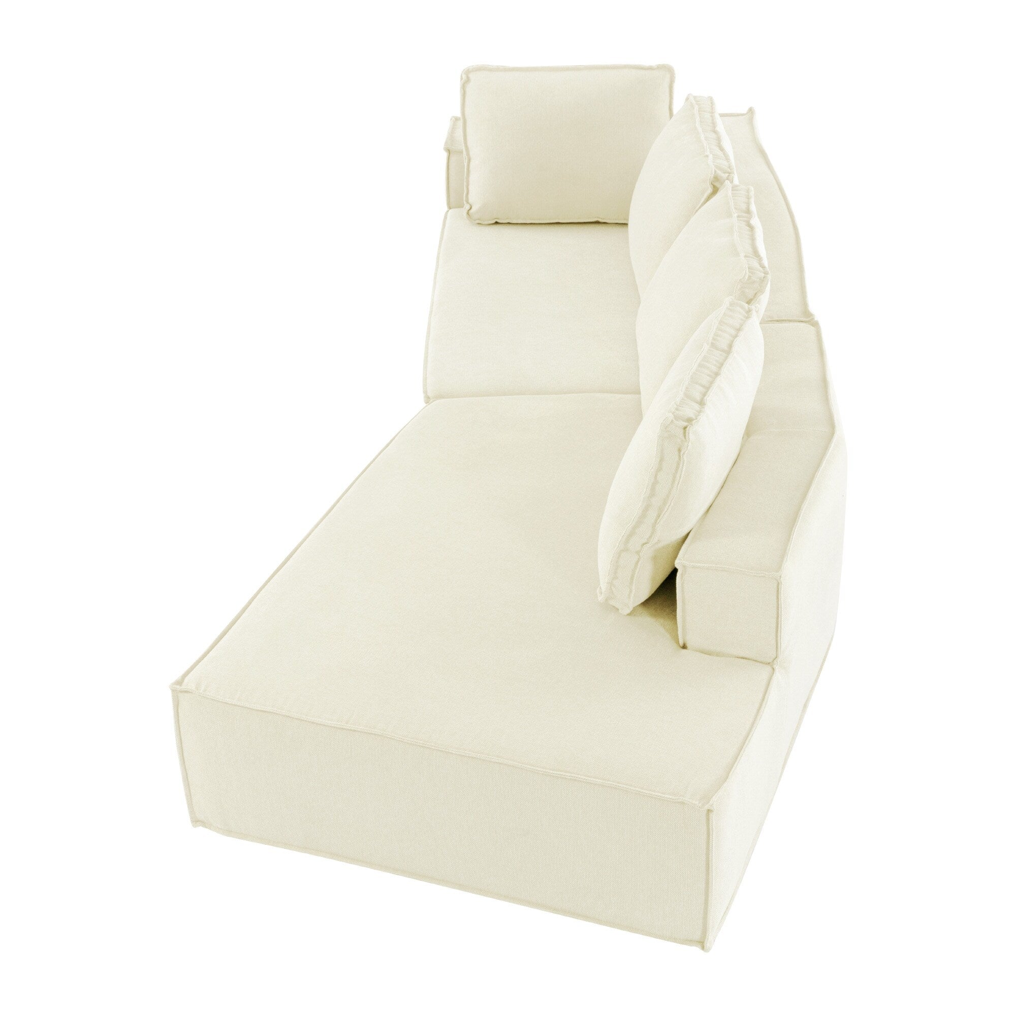 125 Stylish Chaise Lounge Modern Indoor Lounge Sofa Sleeper Sofa with Clean Lines for Living Room, Beige