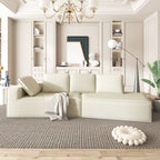 125 Stylish Chaise Lounge Modern Indoor Lounge Sofa Sleeper Sofa with Clean Lines for Living Room, Beige