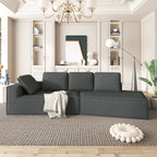 125 Stylish Chaise Lounge Modern Indoor Lounge Sofa Sleeper Sofa with Clean Lines for Living Room, Beige