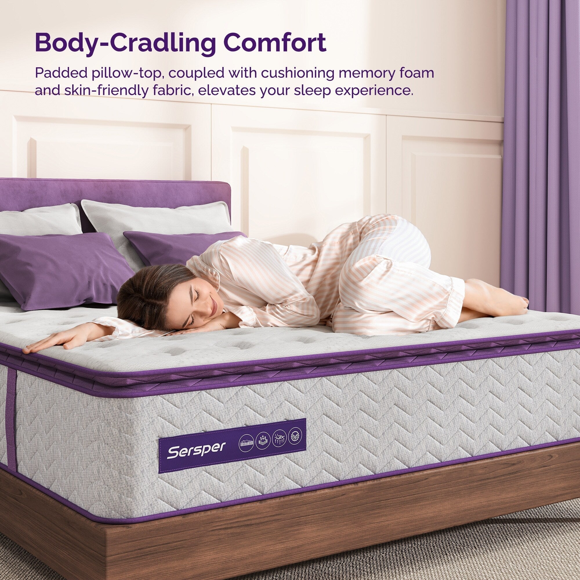 12 Inch Memory Foam Pillow Top Medium Mattress