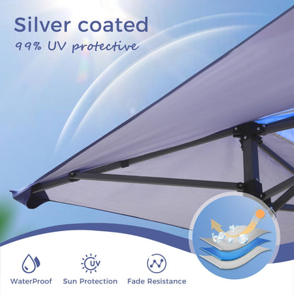 13' x 13' Outdoor Canopy Patio Gazebo Reinforced garden Pop-up Canopy Tentwith Elegant Corner Curtain - 13x13ft