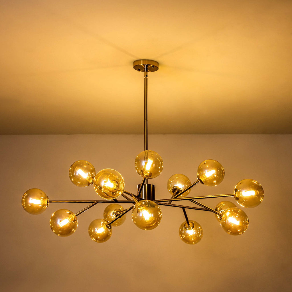 Modern Large Bubble Sputnik Chandelier in Black or Gold for Dining Room