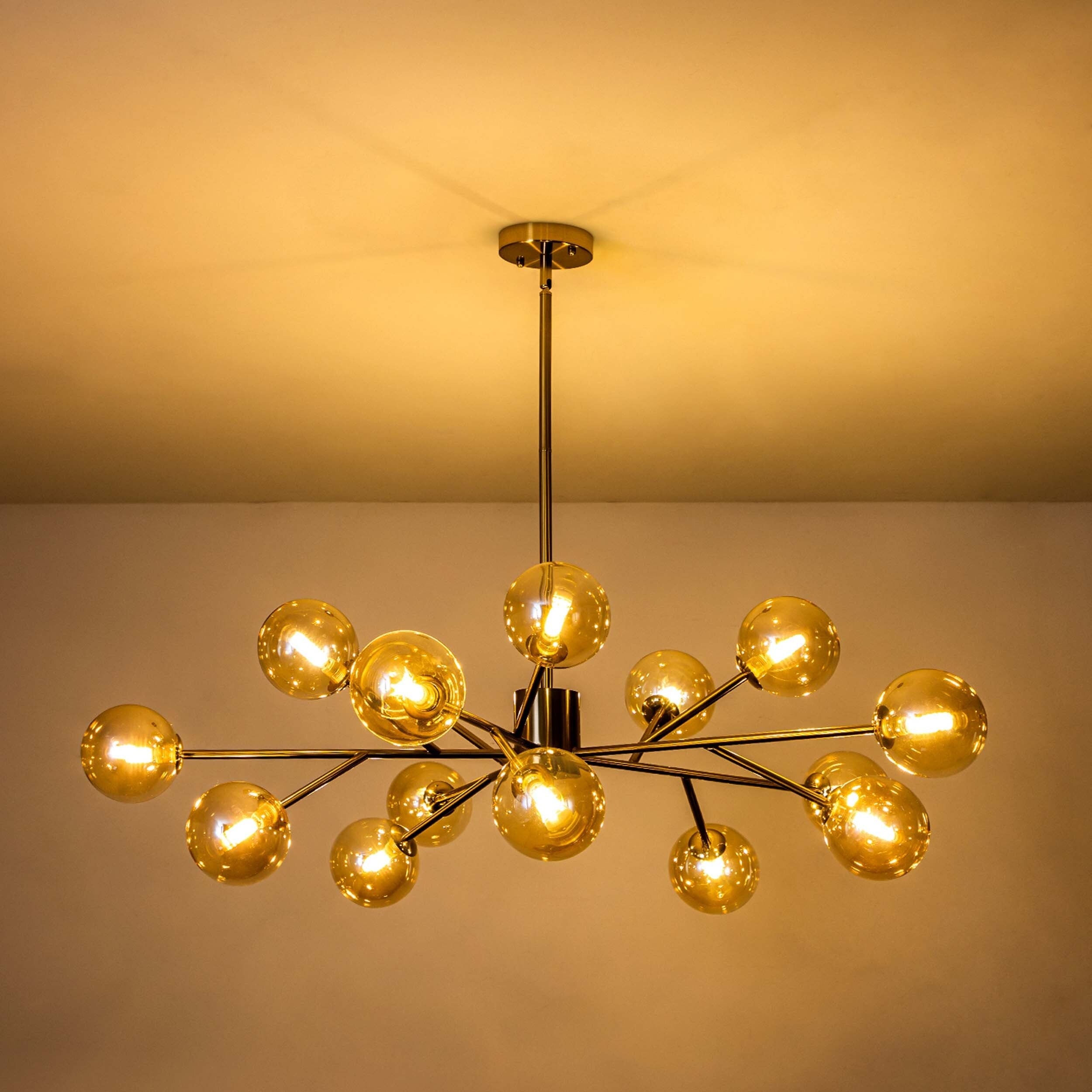 Modern Large Bubble Sputnik Chandelier in Black or Gold for Dining Room