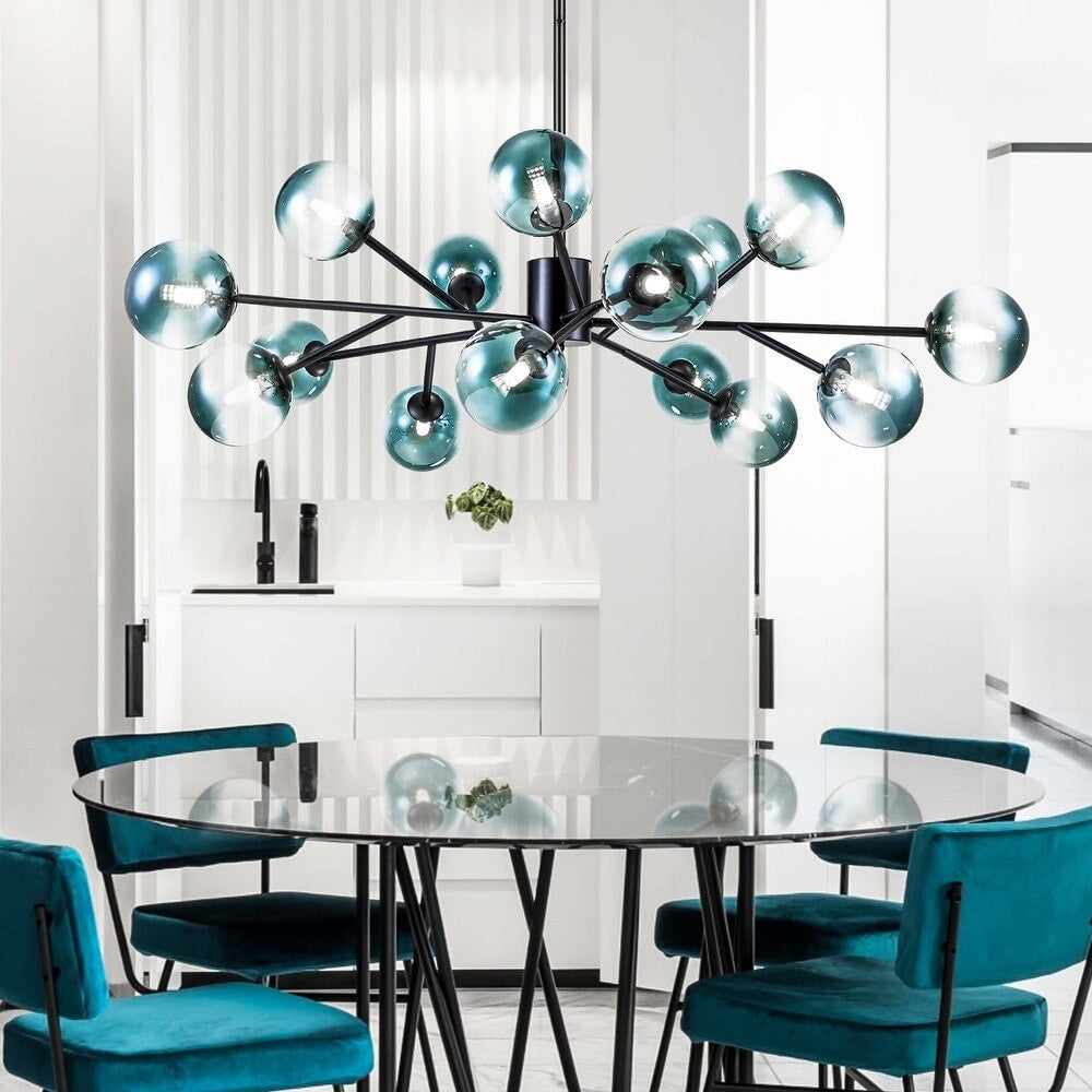 Modern Large Bubble Sputnik Chandelier in Black or Gold for Dining Room
