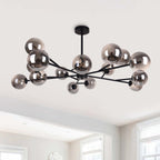 Modern Large Bubble Sputnik Chandelier in Black or Gold for Dining Room