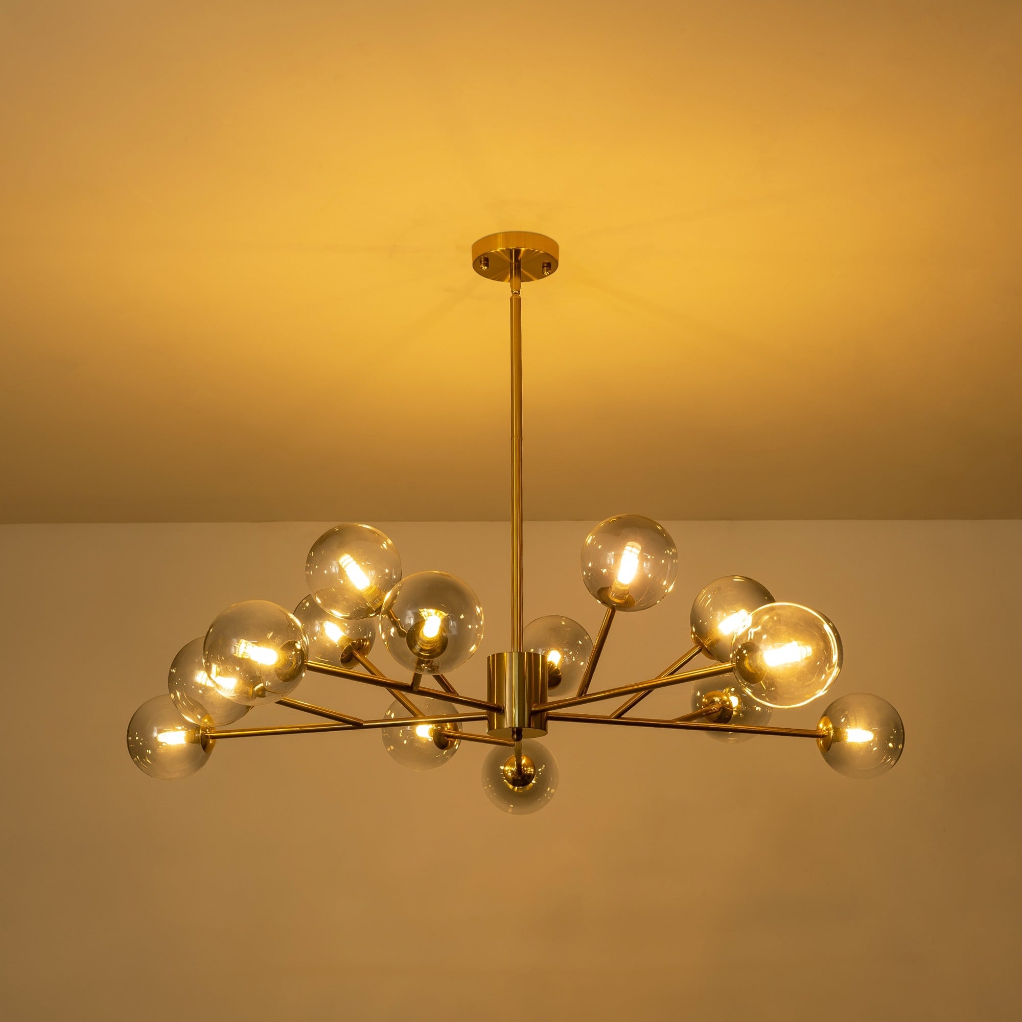 Modern Large Bubble Sputnik Chandelier in Black or Gold for Dining Room