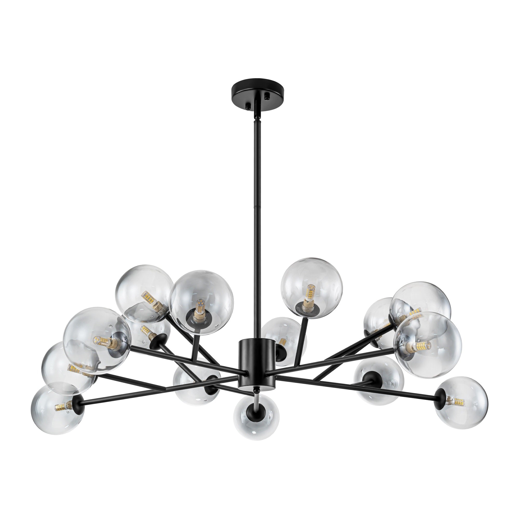 Modern Large Bubble Sputnik Chandelier in Black or Gold for Dining Room