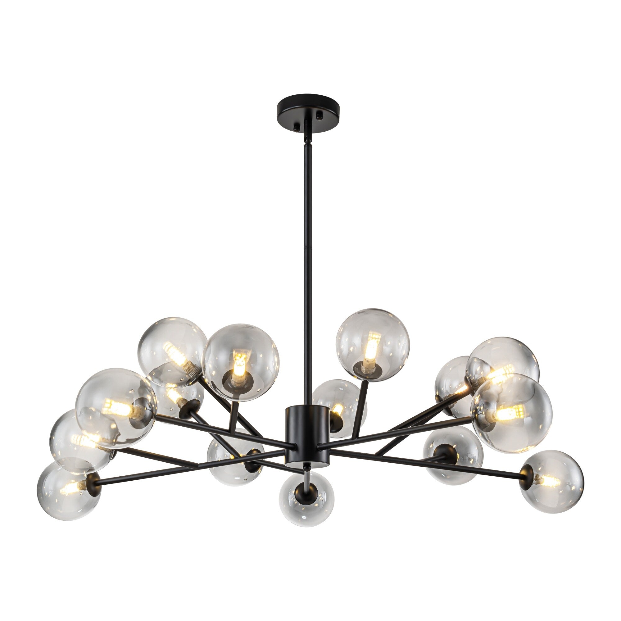 Modern Large Bubble Sputnik Chandelier in Black or Gold for Dining Room