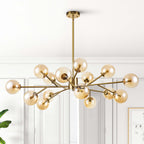 Modern Large Bubble Sputnik Chandelier in Black or Gold for Dining Room