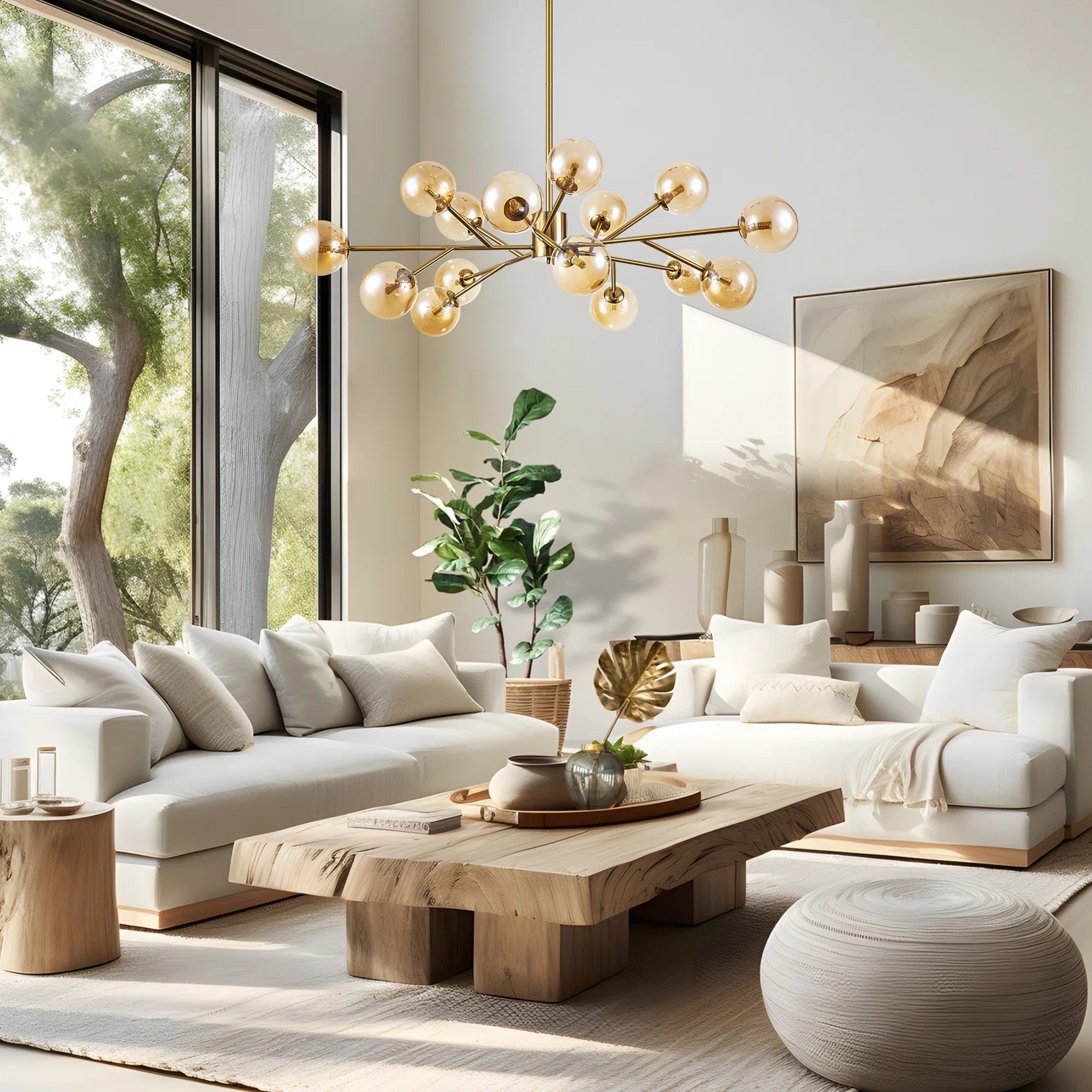 Modern Large Bubble Sputnik Chandelier in Black or Gold for Dining Room