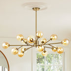 Modern Large Bubble Sputnik Chandelier in Black or Gold for Dining Room