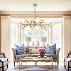 Modern Large Bubble Sputnik Chandelier in Black or Gold for Dining Room