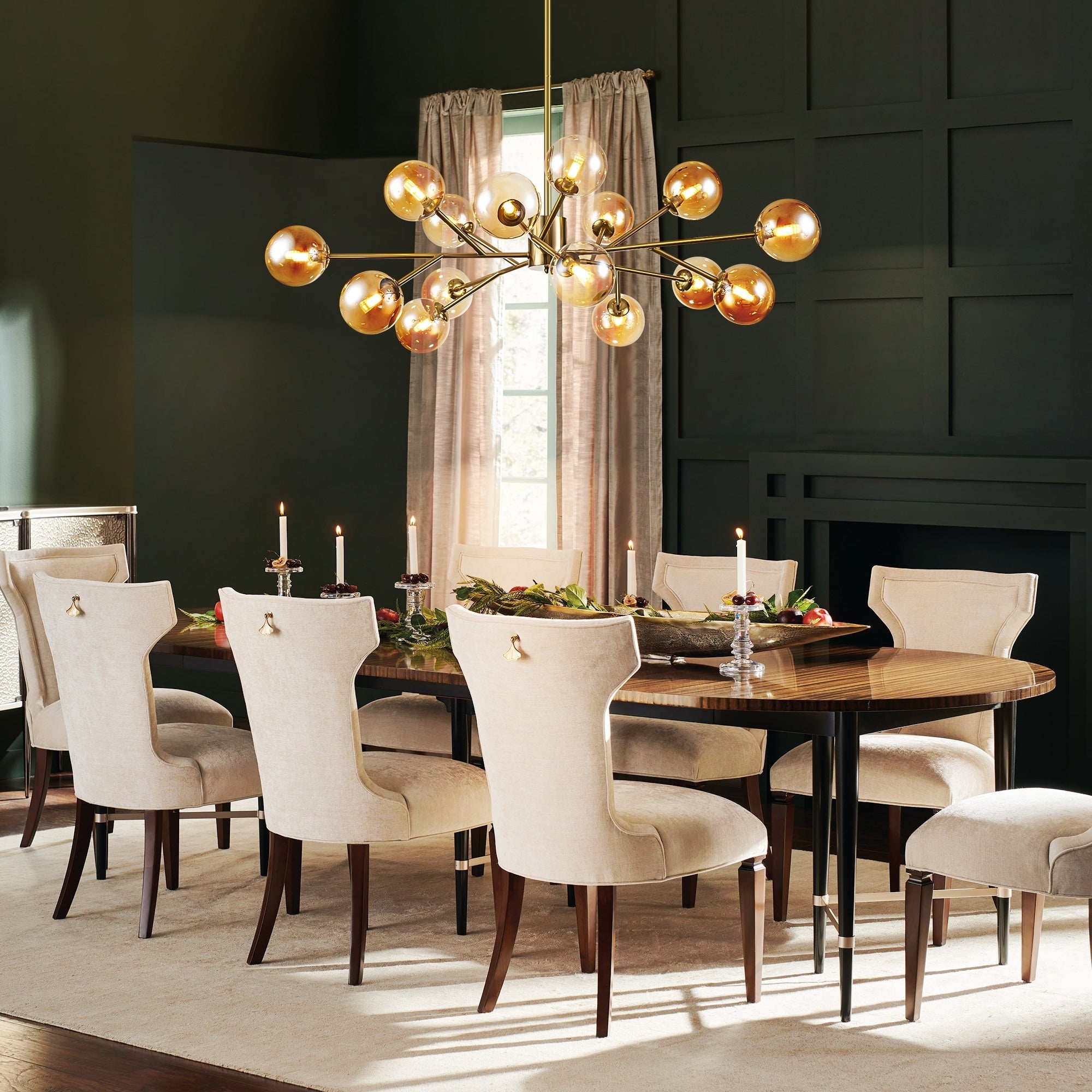 Modern Large Bubble Sputnik Chandelier in Black or Gold for Dining Room