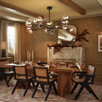 Modern Large Bubble Sputnik Chandelier in Black or Gold for Dining Room