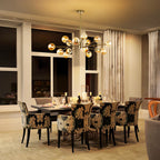 Modern Large Bubble Sputnik Chandelier in Black or Gold for Dining Room