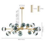 Modern Large Bubble Sputnik Chandelier in Black or Gold for Dining Room