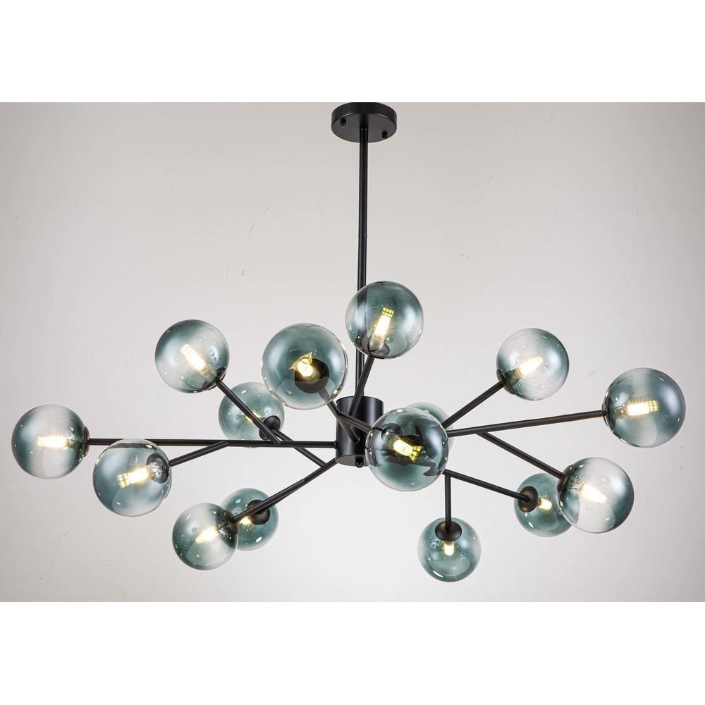 Modern Large Bubble Sputnik Chandelier in Black or Gold for Dining Room