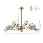 Modern Large Bubble Sputnik Chandelier in Black or Gold for Dining Room