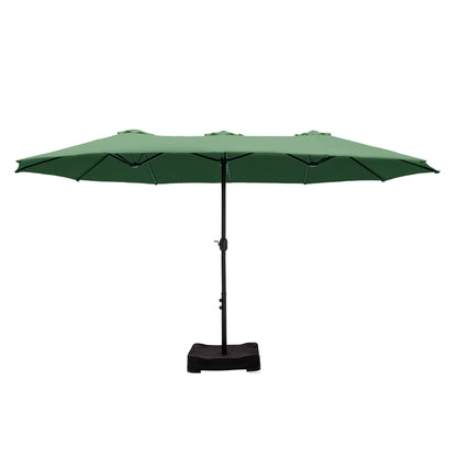 MAISON ARTS 15ft Double-Sided Patio Extra Large Twin Umbrella with Base Included