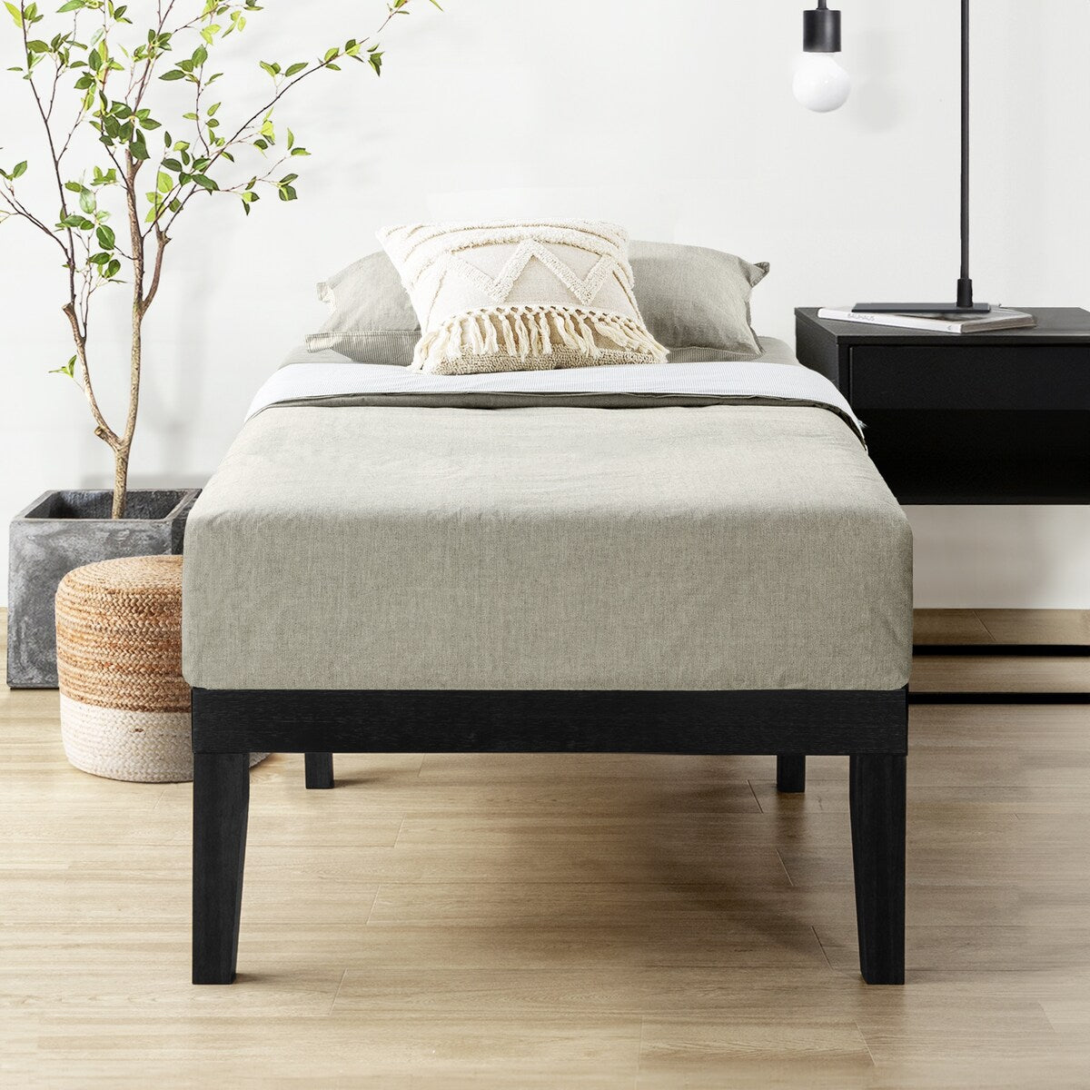 16 Inch Classic Solid Wood Platform Bed Frame in Multiple Finishes