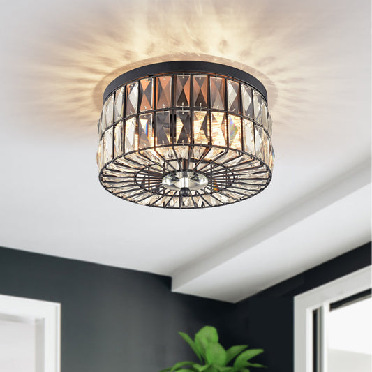 C Cattleya 2-Light Incandescent Crystal Flush Mount Ceiling Light Fixture