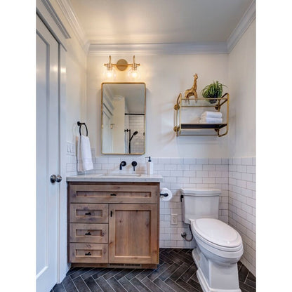 2/3 Light Bathroom Vanity Light Wall Sconce with Glass Shade