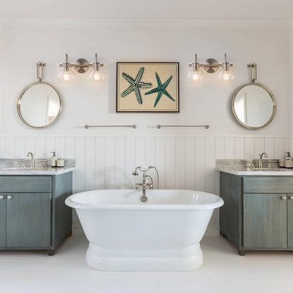 2/3 Light Bathroom Vanity Light Wall Sconce with Glass Shade