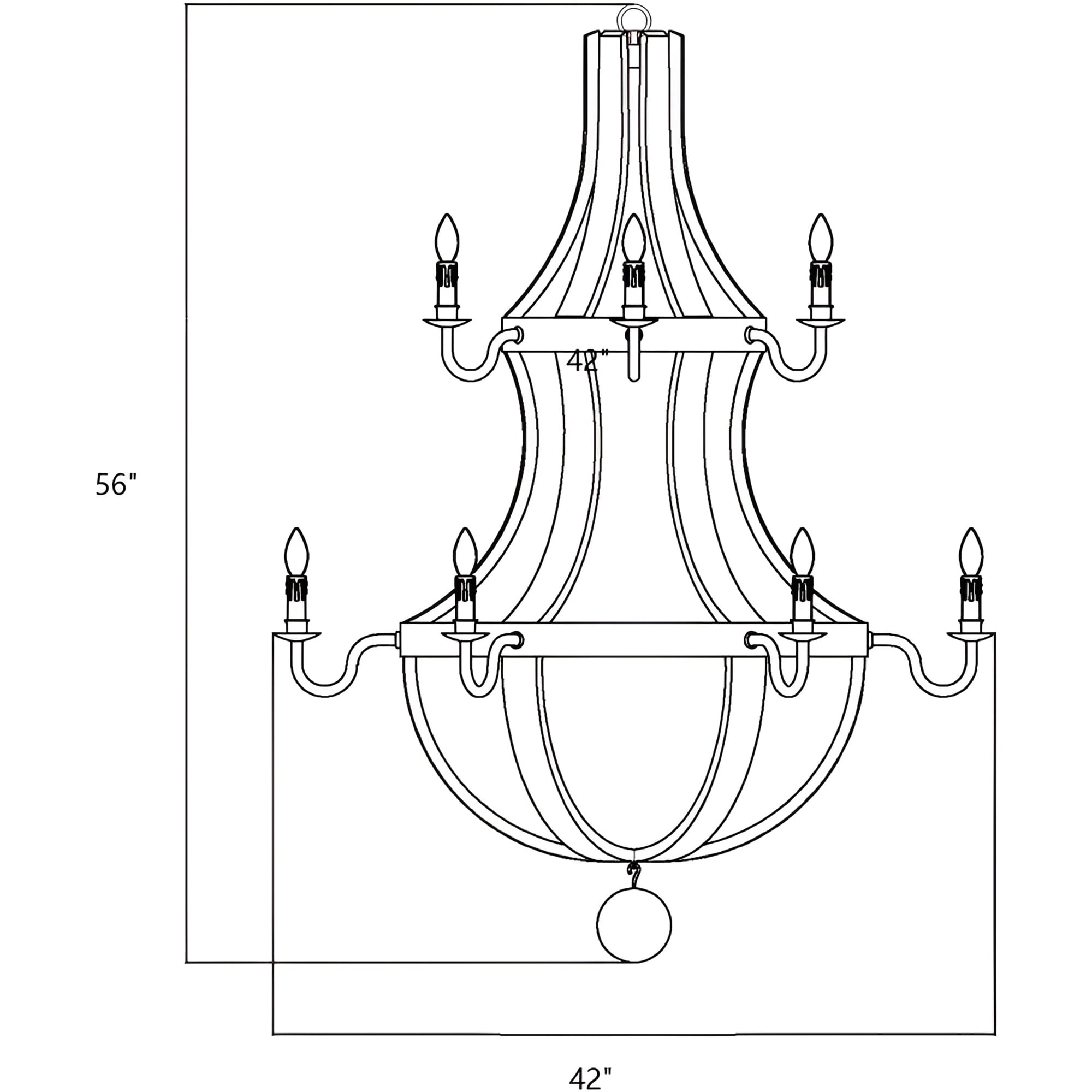 12 Light French Country Style Two Tier Wine Barrel Chandelier