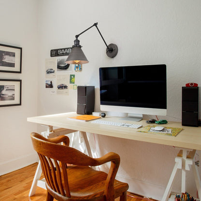 Malryn Set of 2 Modern Adjustable Swing Arm Lights Plug-in/Hardwired Wall Sconces