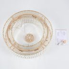 24.8 in. 8-Light Farmhouse Chandelier, Crystal Chandelier, Drum Chandelier for Dining Room Living Room Bedroom Kitchen
