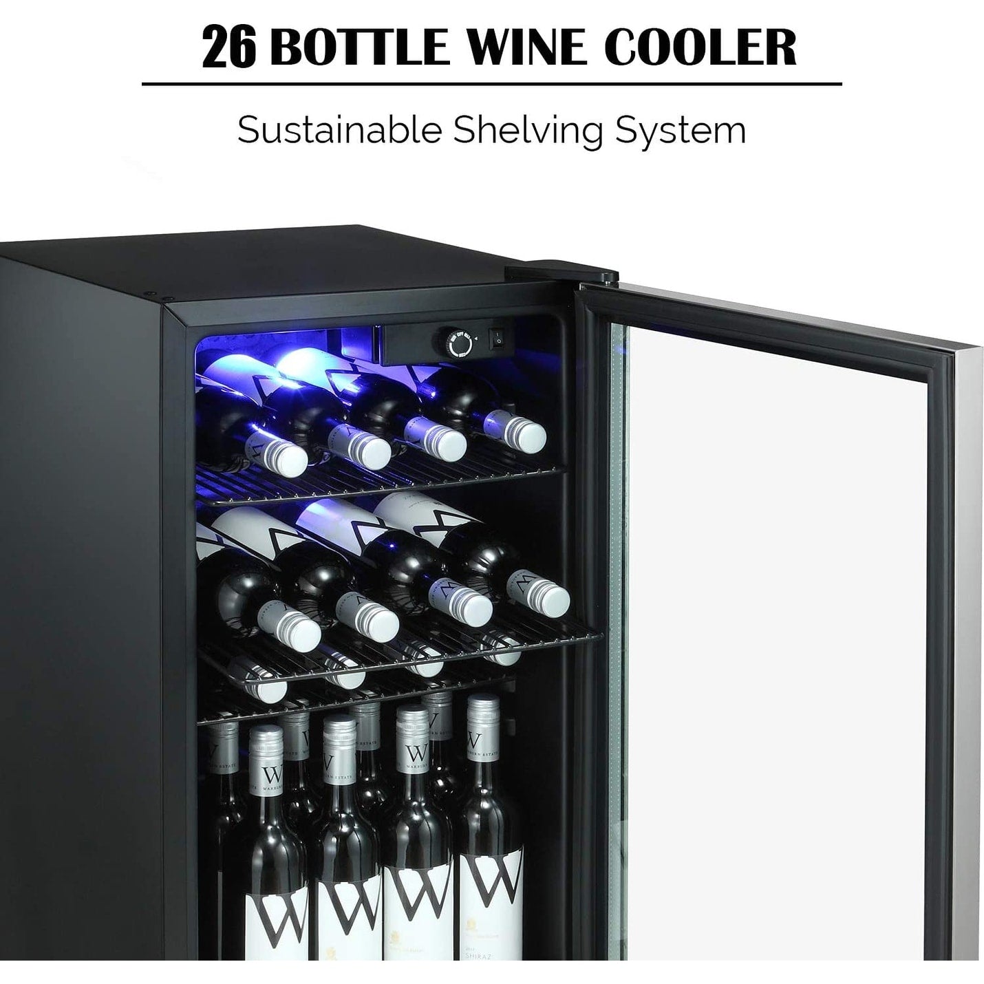 26 Bottle Wine Cooler/Cabinet Beverage Refigerator Mini Fridge - 17.52*19.29*31.18in