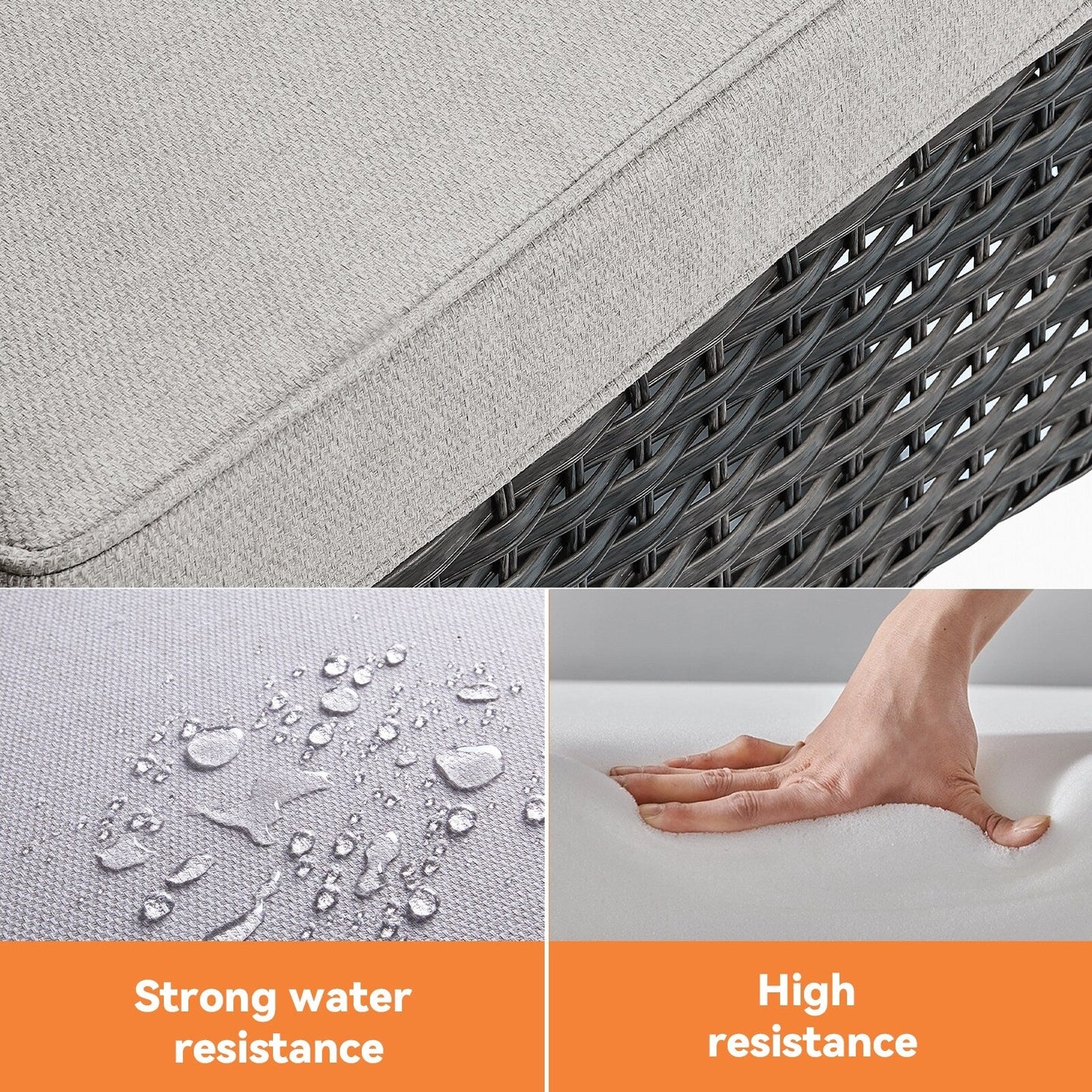 Gymojoy 3 Piece Outdoor Wicker Swivel Rocker with Cushion & Table