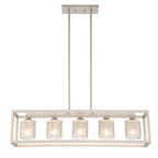 37in Mid-century Modern 5-light Crystal Rectangle Chandelier for Dining Room - 37 inches