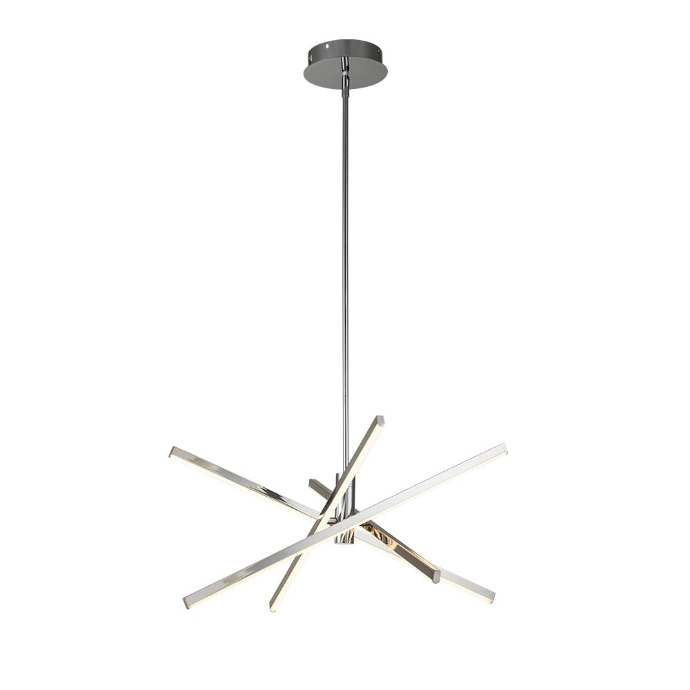 Black/ Gold Modern Aluminum LED Chandelier Linear Sputnik Ceiling Pendant Light for Living/ Dining Room/ Kitchen