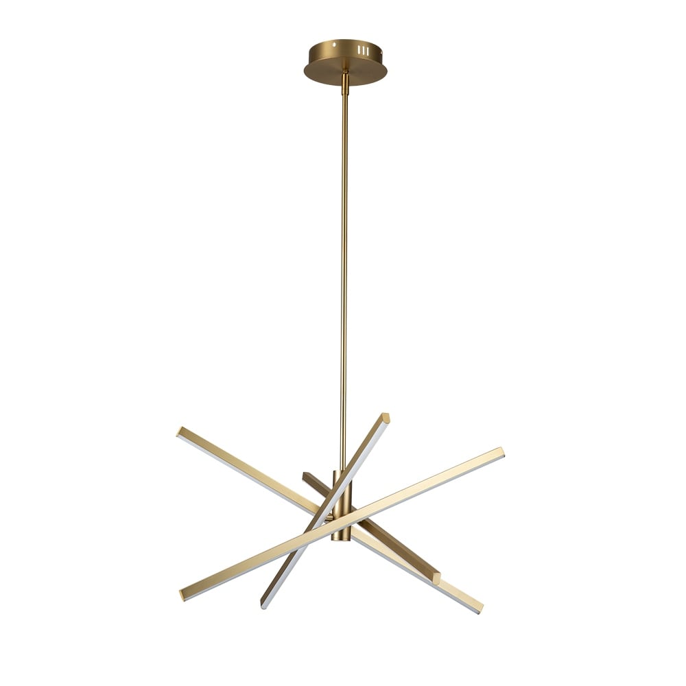 Black/ Gold Modern Aluminum LED Chandelier Linear Sputnik Ceiling Pendant Light for Living/ Dining Room/ Kitchen