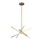 Black/ Gold Modern Aluminum LED Chandelier Linear Sputnik Ceiling Pendant Light for Living/ Dining Room/ Kitchen