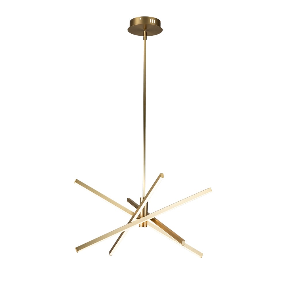 Black/ Gold Modern Aluminum LED Chandelier Linear Sputnik Ceiling Pendant Light for Living/ Dining Room/ Kitchen