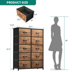 Modern 4/8/10-drawer Bedroom Fabric Dresser Storage Tower with Wood Top