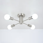 4-Light Industrial Semi Flush Mount Ceiling Light for Kitchen Dining Room Bedroom Study Living Room - N/A