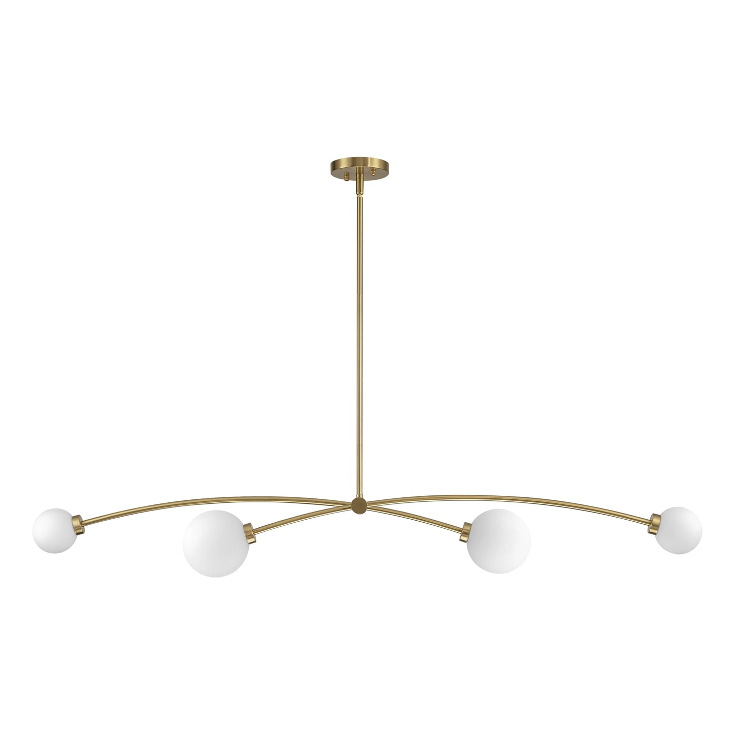 4-Light Modern Gold Simple Linear Sputnik Pendant Island Light/ Dining Room Light - 51.18 in. W x 11.02 in. D x 5.91 in. H