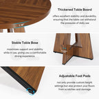 47 Round Dining Table for 4, Farmhouse Kitchen Table Small Dinner Table Wood Kitchen Table for Dining Room Living Room