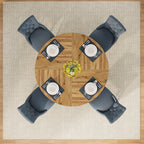 47 Round Dining Table for 4, Farmhouse Kitchen Table Small Dinner Table Wood Kitchen Table for Dining Room Living Room