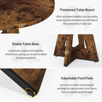 47 Round Dining Table for 4, Farmhouse Kitchen Table Small Dinner Table Wood Kitchen Table for Dining Room Living Room